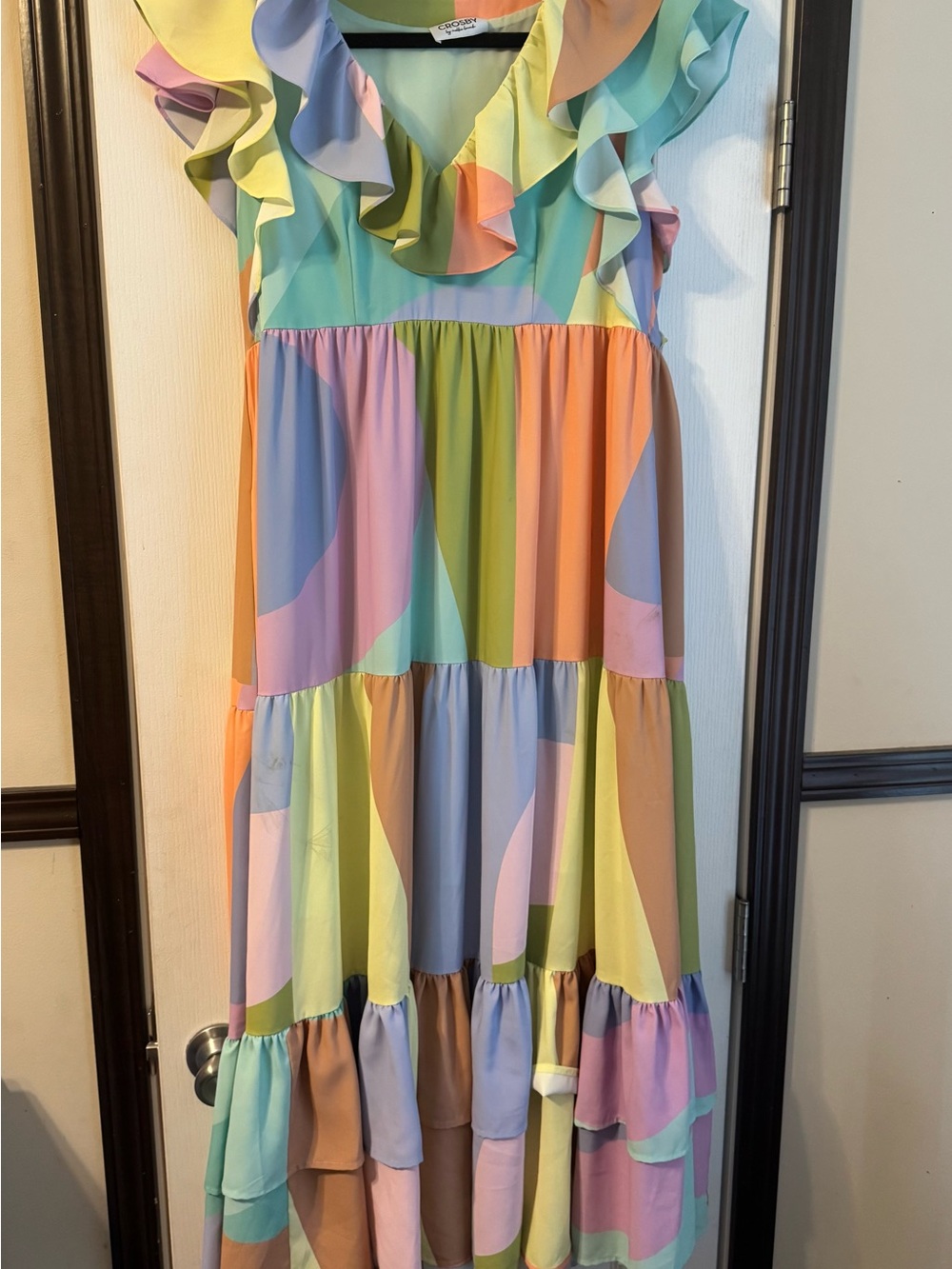 Girls Multicolor Ruffle Tiered Dress by No Brand